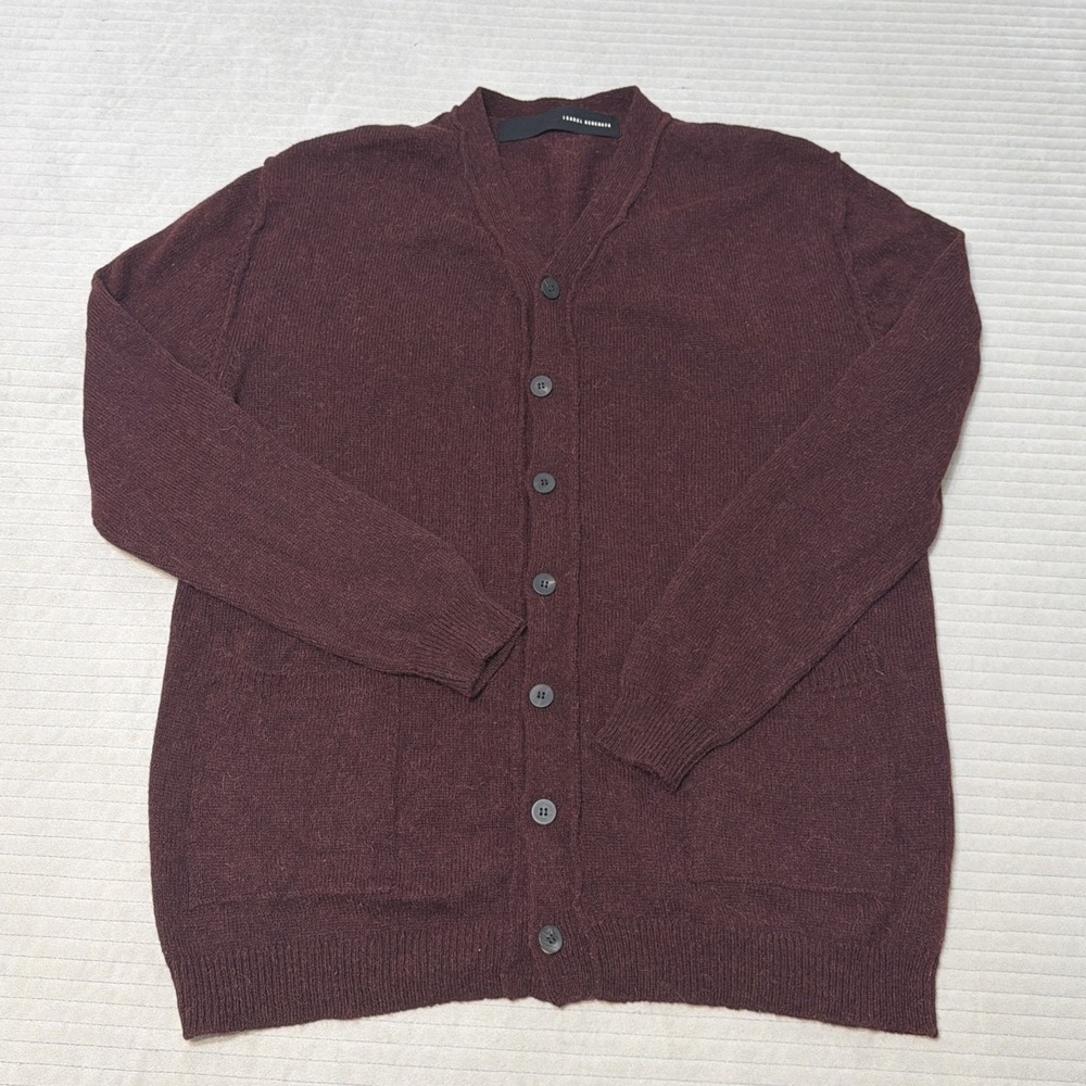 ISABEL BENENATO Red ALPACA DECONSTRUCTED CARDIGAN Large